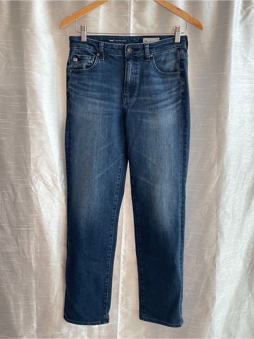 AG Jeans Womens 27 Dark Wash High Rise Straight Leg Denim Saige Classic Parisian